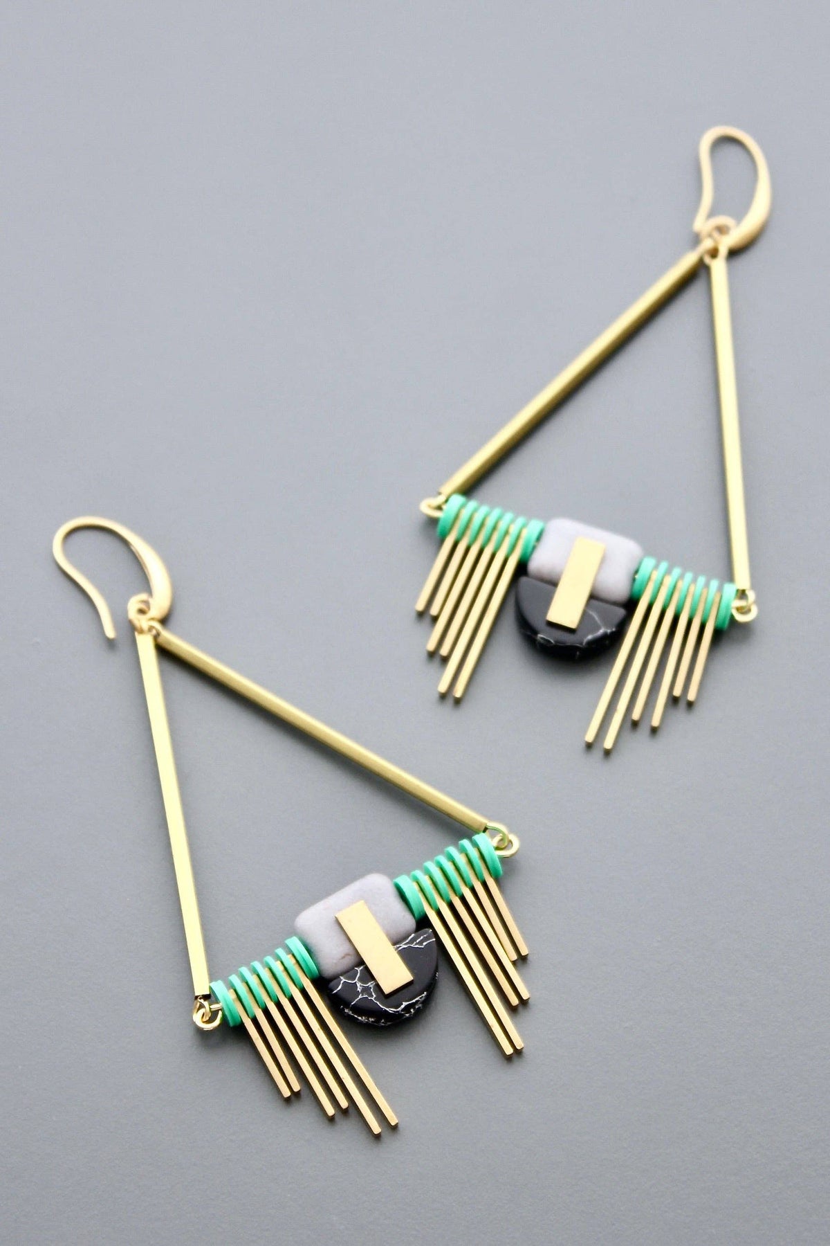 MENTHE NOIRE, boucles d’oreilles Art déco – vue 3