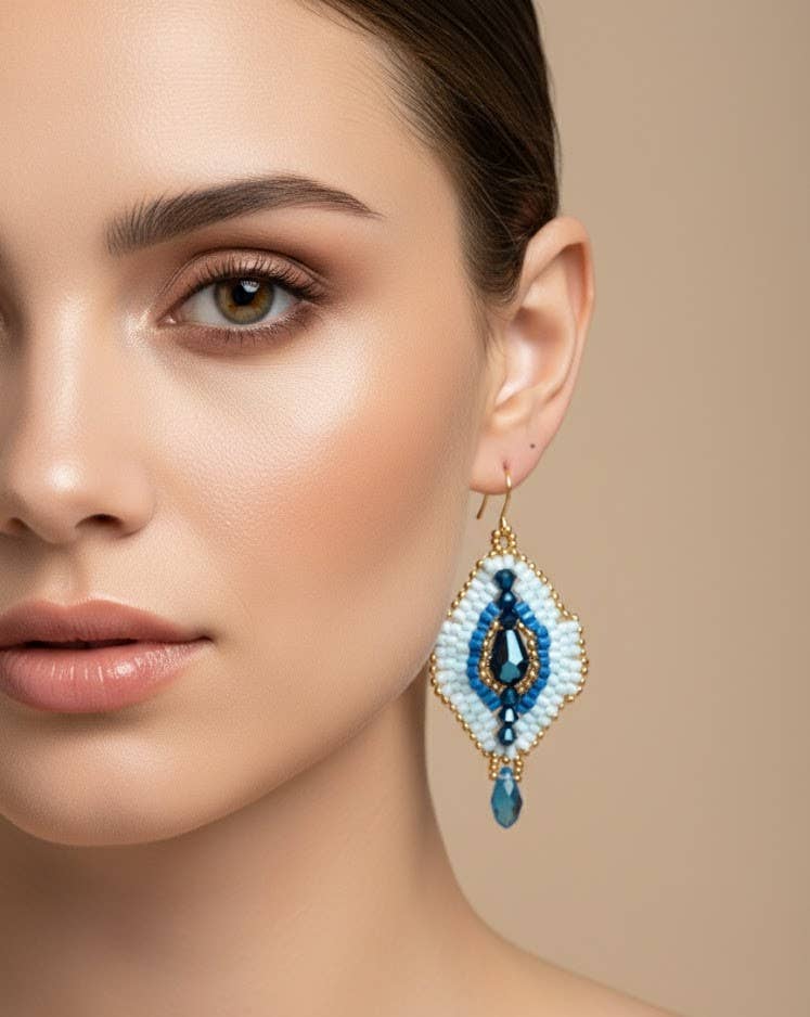 LE JOYAU EN LOSANGE IONIEN — Boucles d’oreilles