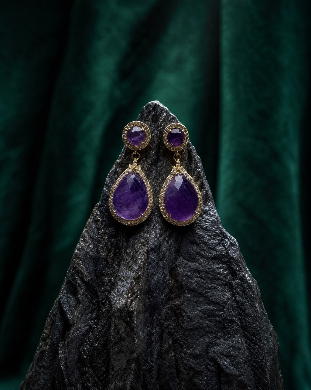 AMÉTHYSTE DROP, boucles d’oreilles – vue 3