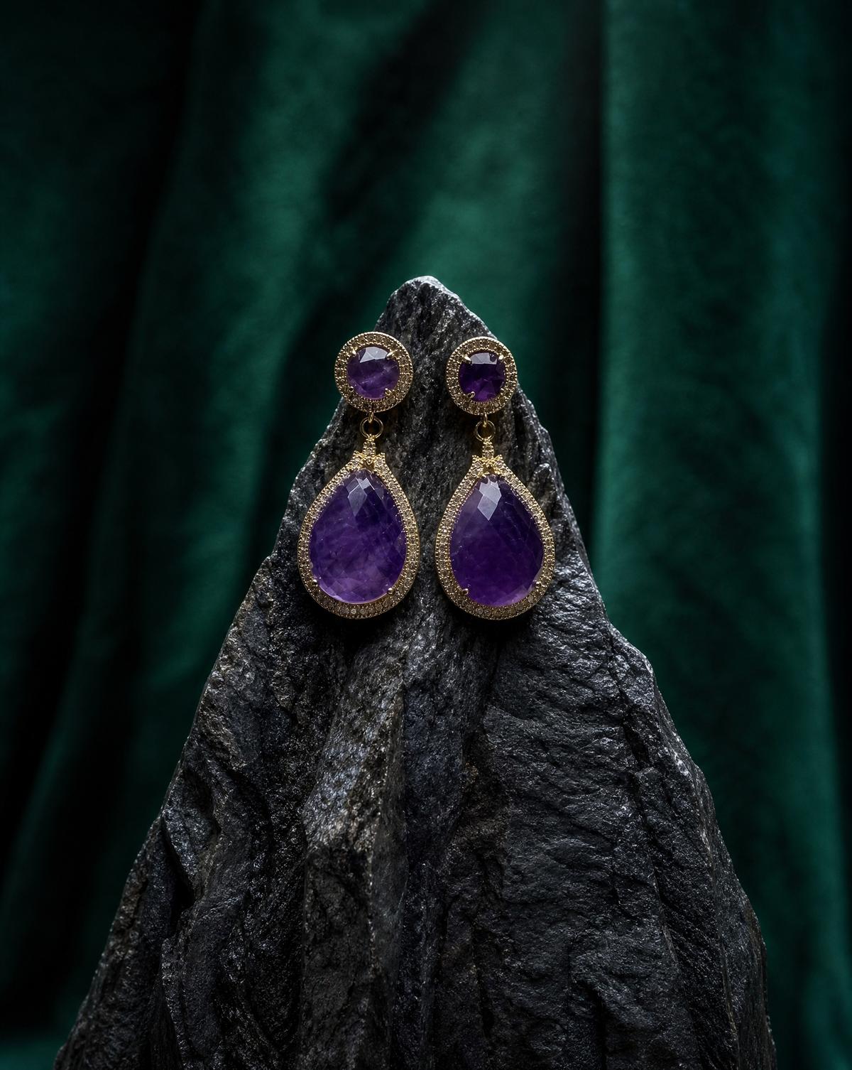 AMÉTHYSTE DROP, boucles d’oreilles – vue 3