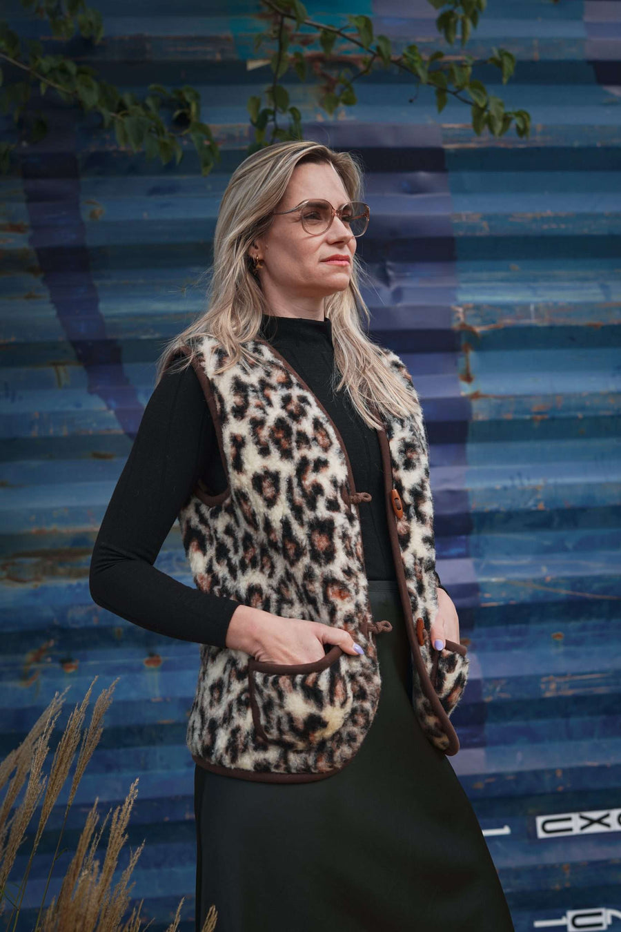 LEOPARD — Bodywarmer en laine fait main
