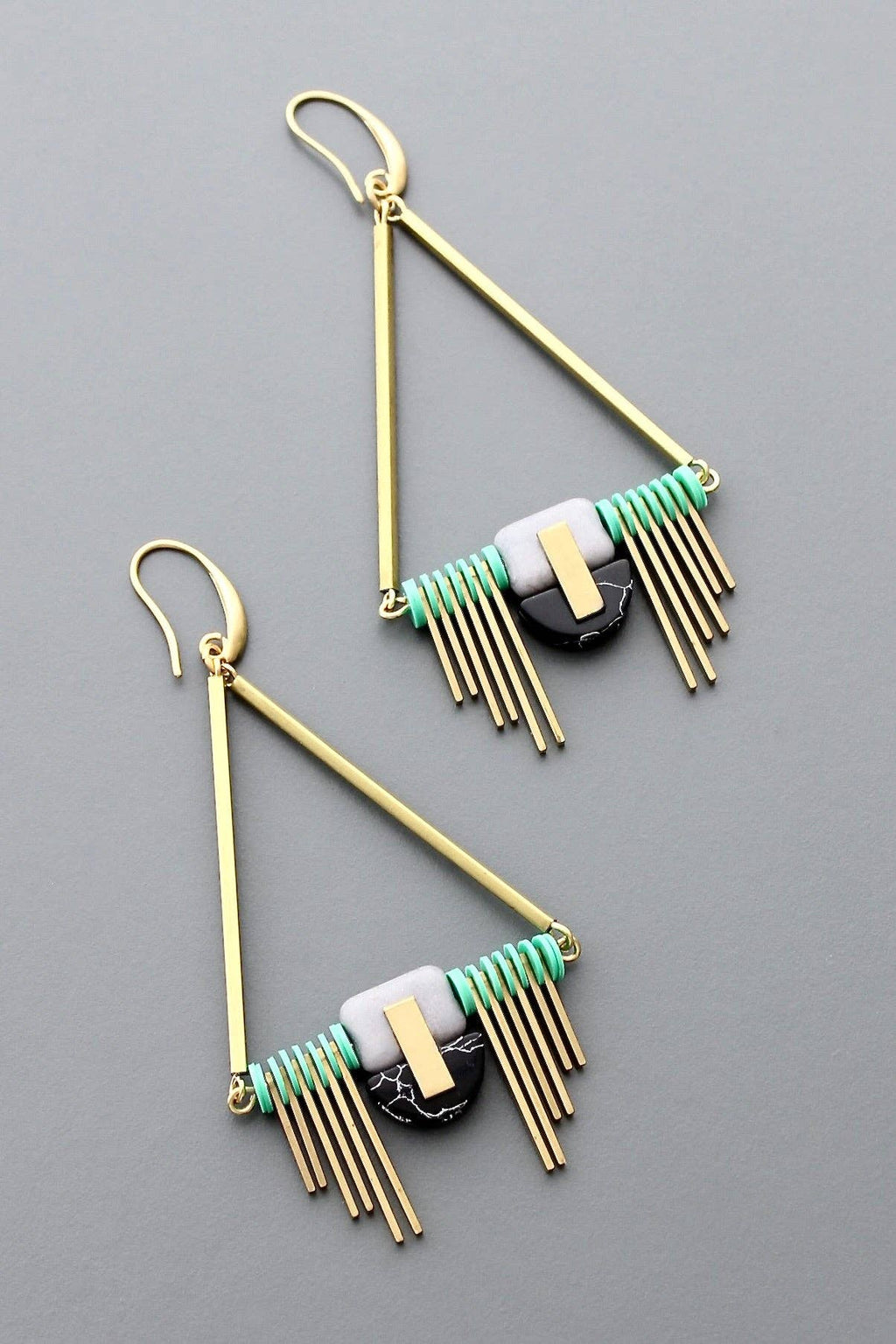 MENTHE NOIRE, boucles d’oreilles Art déco – vue 4