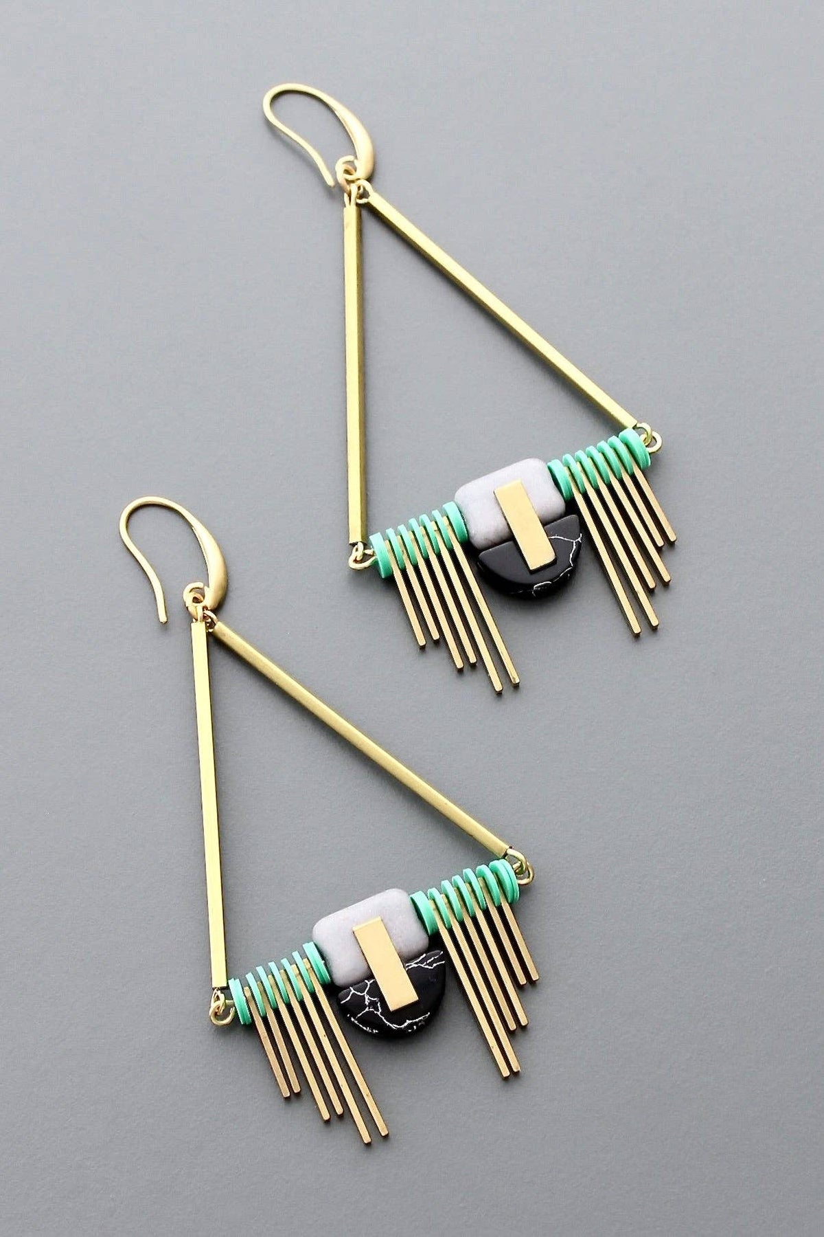 MENTHE NOIRE, boucles d’oreilles Art déco – vue 4