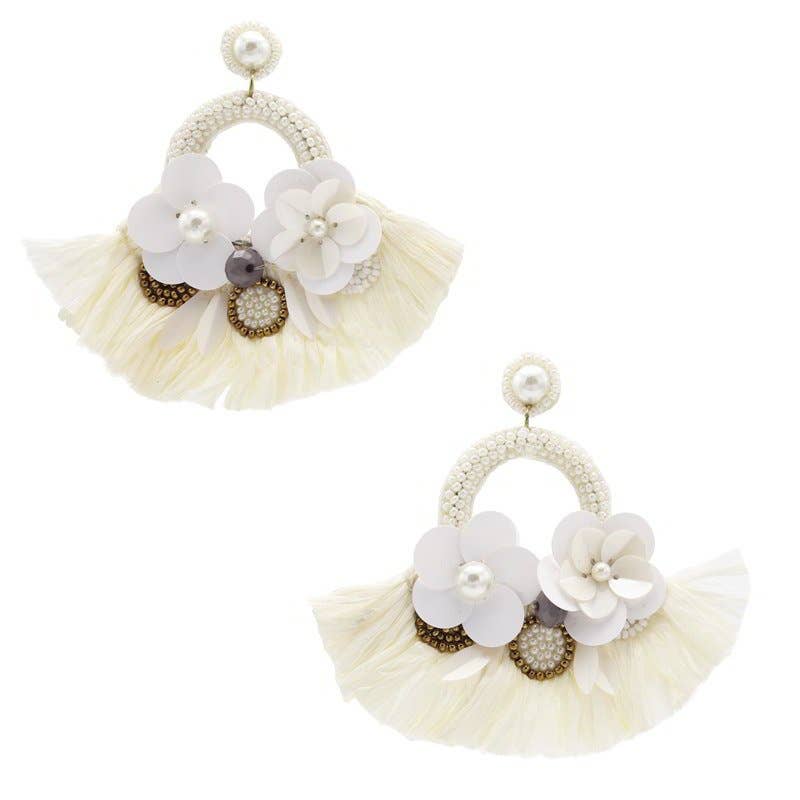 KASHMIR — Boucles d’oreilles blanches