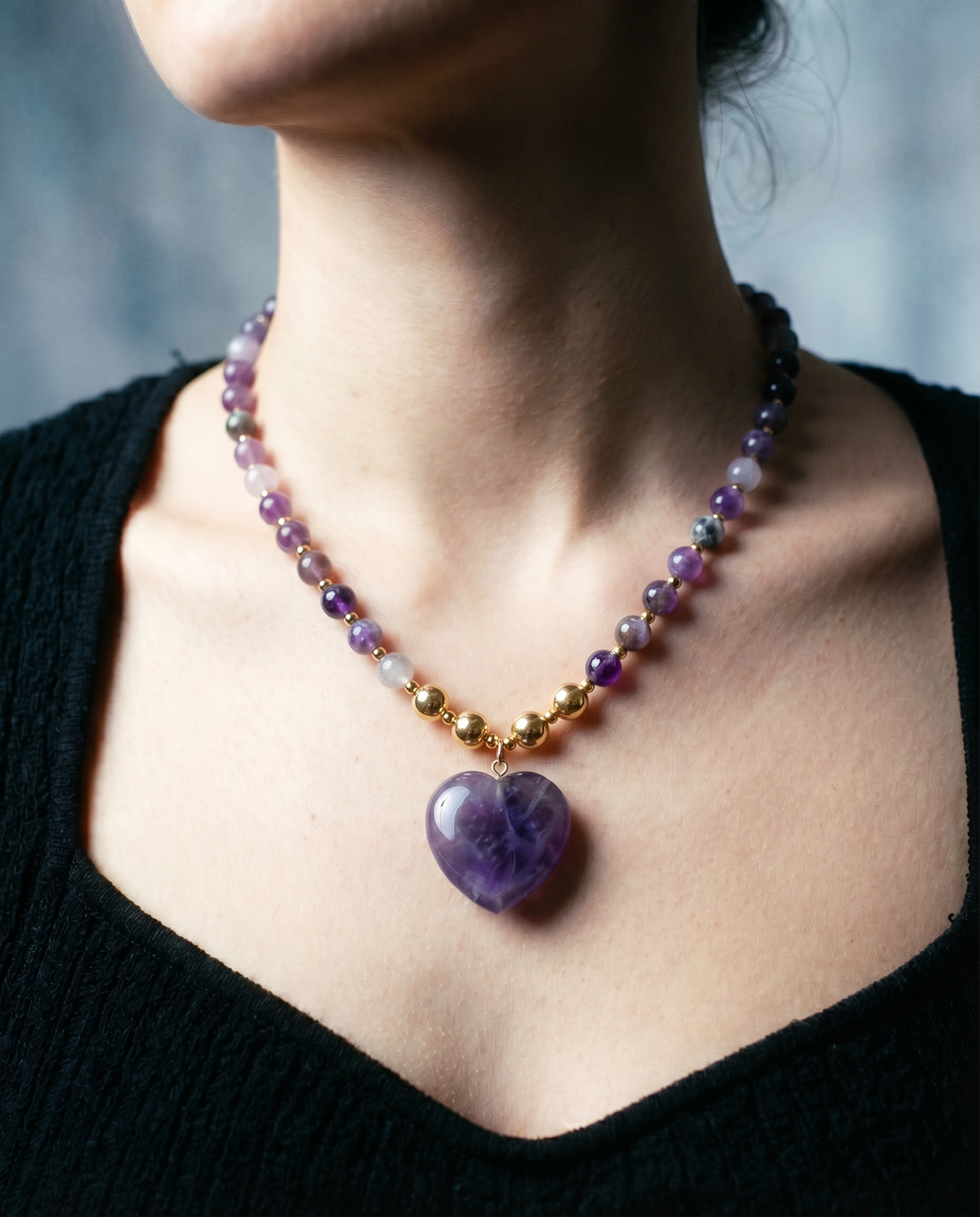 AMETHYST HEART, collier – vue 4