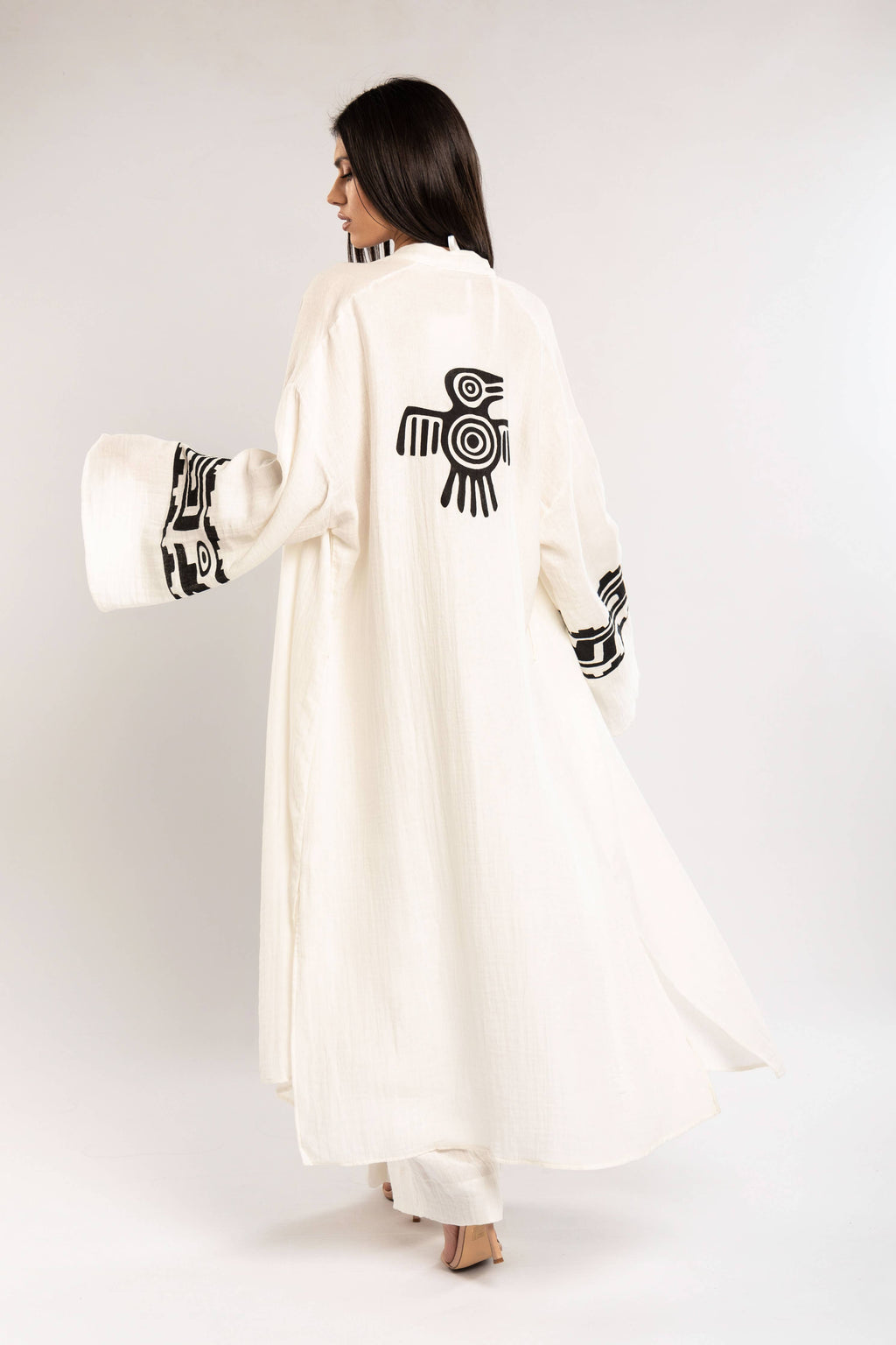 AEGEAN — Kimono en coton imprimé