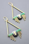 MENTHE NOIRE, boucles d’oreilles Art déco en magnésite – MAD ABOUT