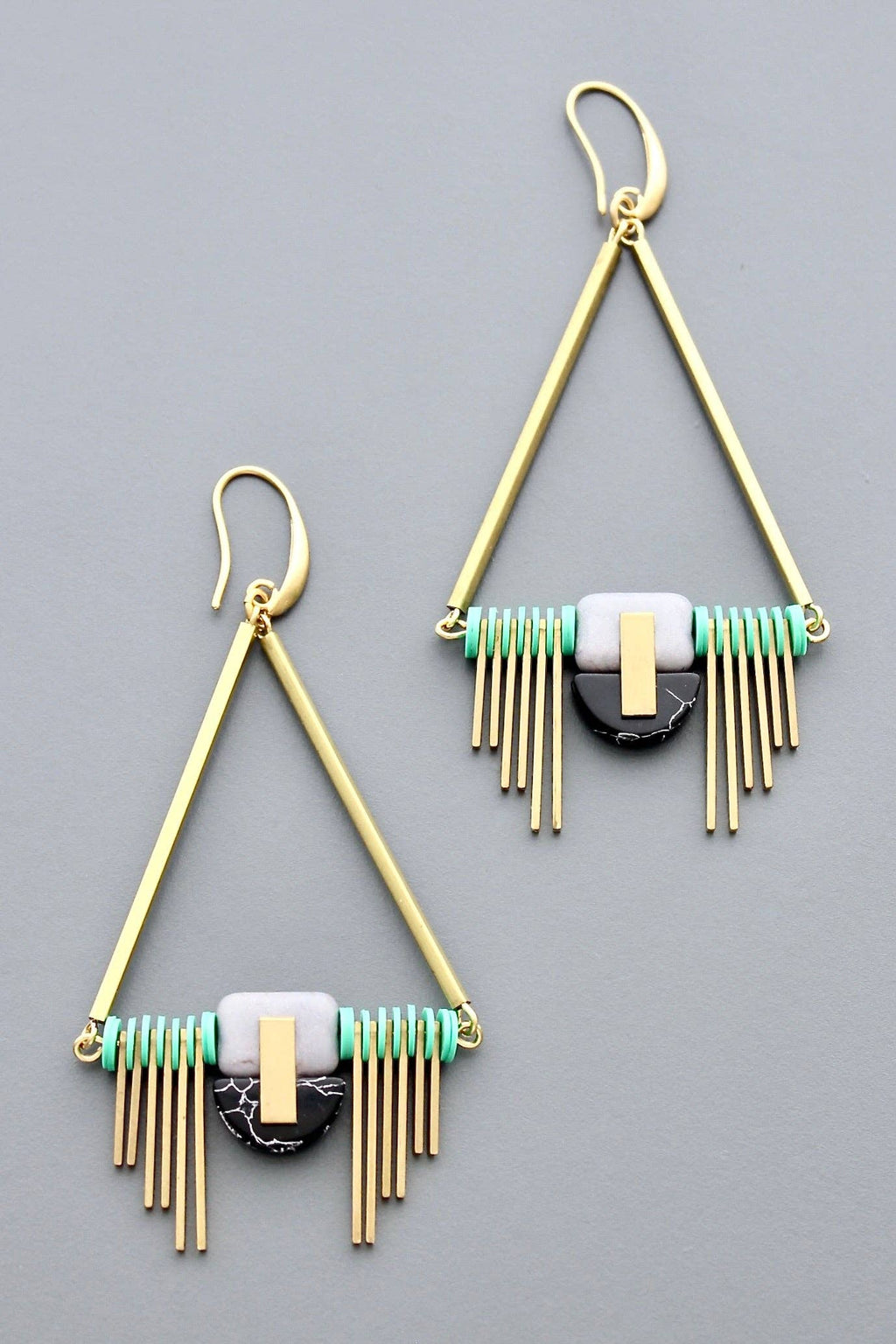 MENTHE NOIRE, boucles d’oreilles Art déco – vue 5