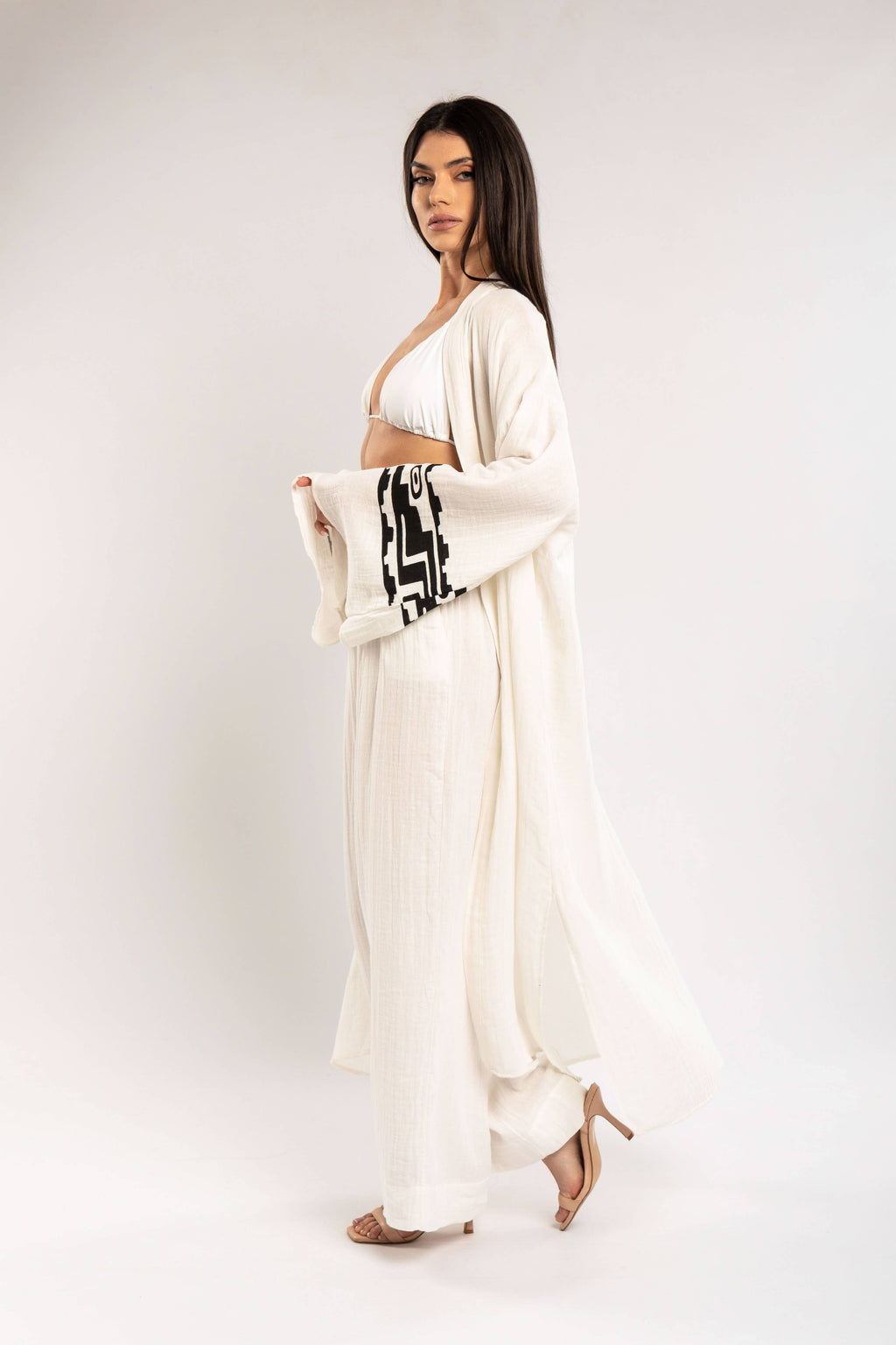 AEGEAN — Kimono en coton imprimé