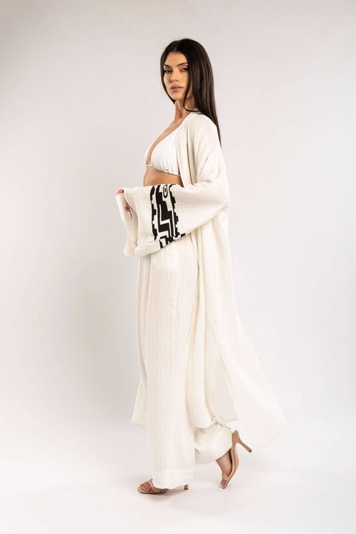 AEGEAN — Kimono en coton imprimé