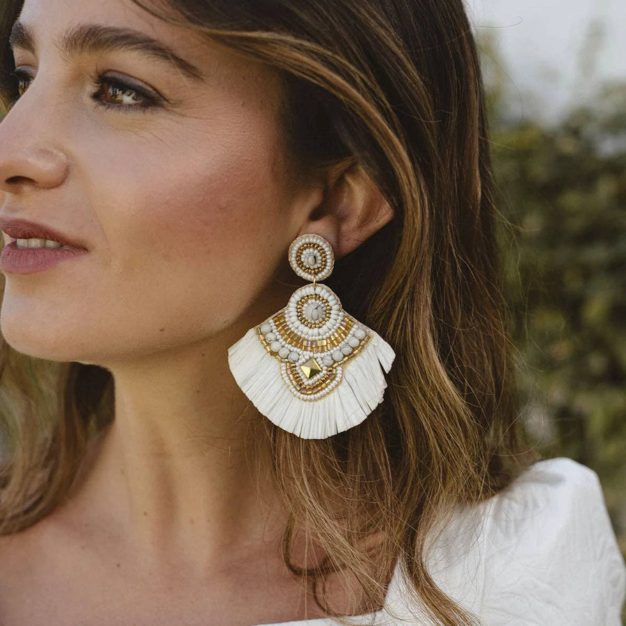 SINDRI — Boucles d’oreilles blanches