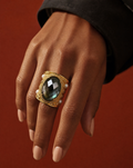 BLACK PEARL, bague en nacre noire ajustable – MAD ABOUT
