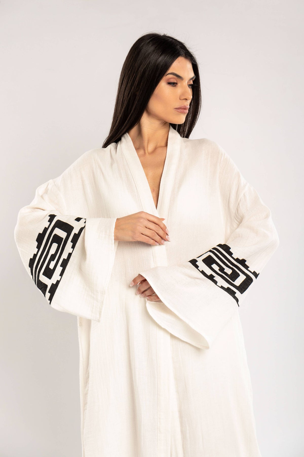 AEGEAN — Kimono en coton imprimé