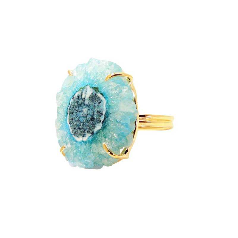 SOLEIL — Bague en quartz bleu turquoise