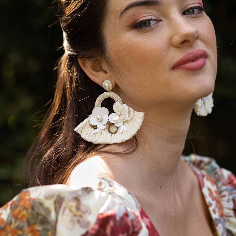 KASHMIR — Boucles d’oreilles blanches
