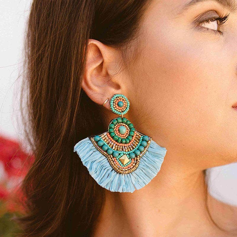 SINDRI — Boucles d’oreilles bleu turquoise