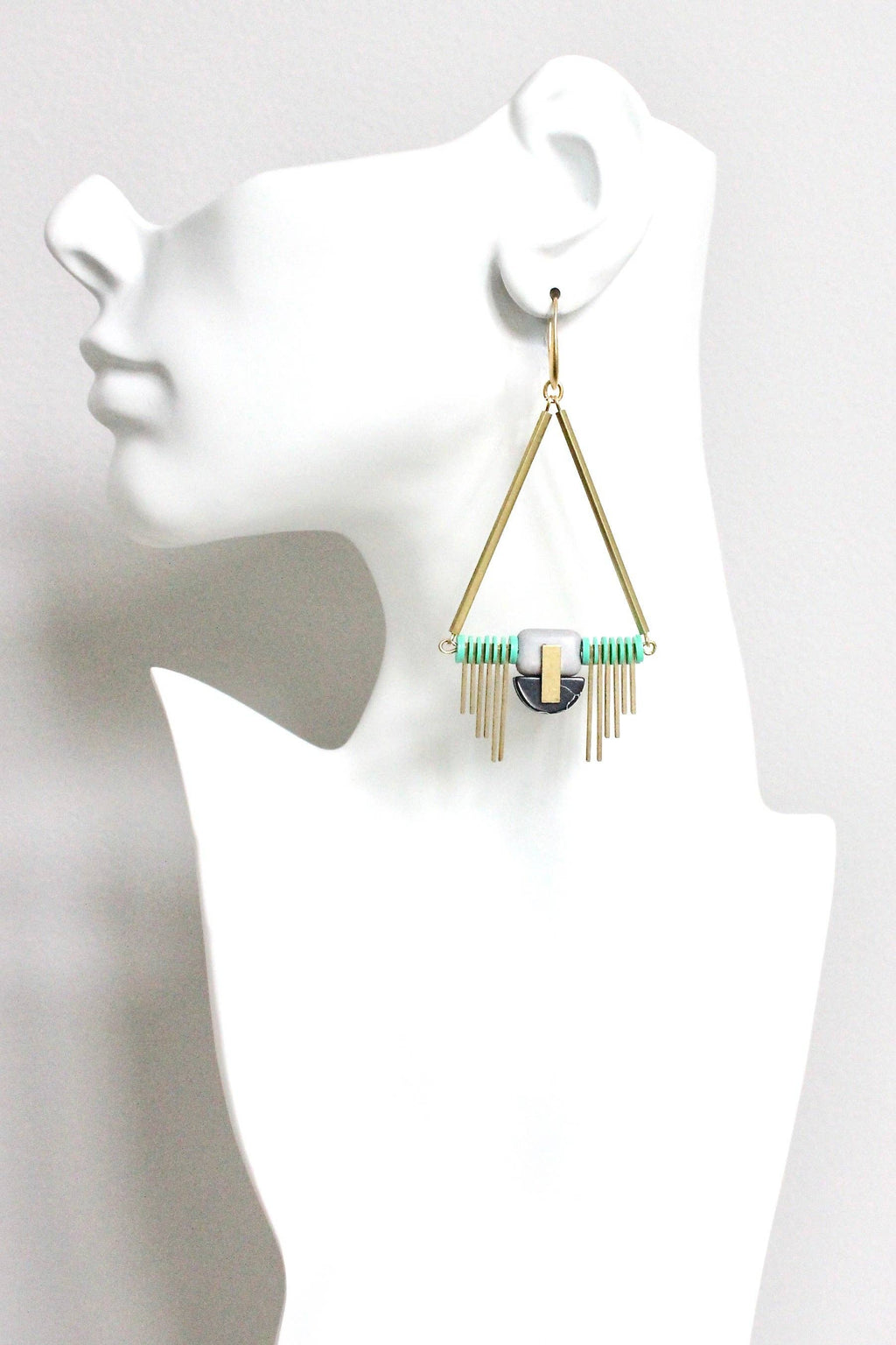 MENTHE NOIRE, boucles d’oreilles Art déco – vue 2