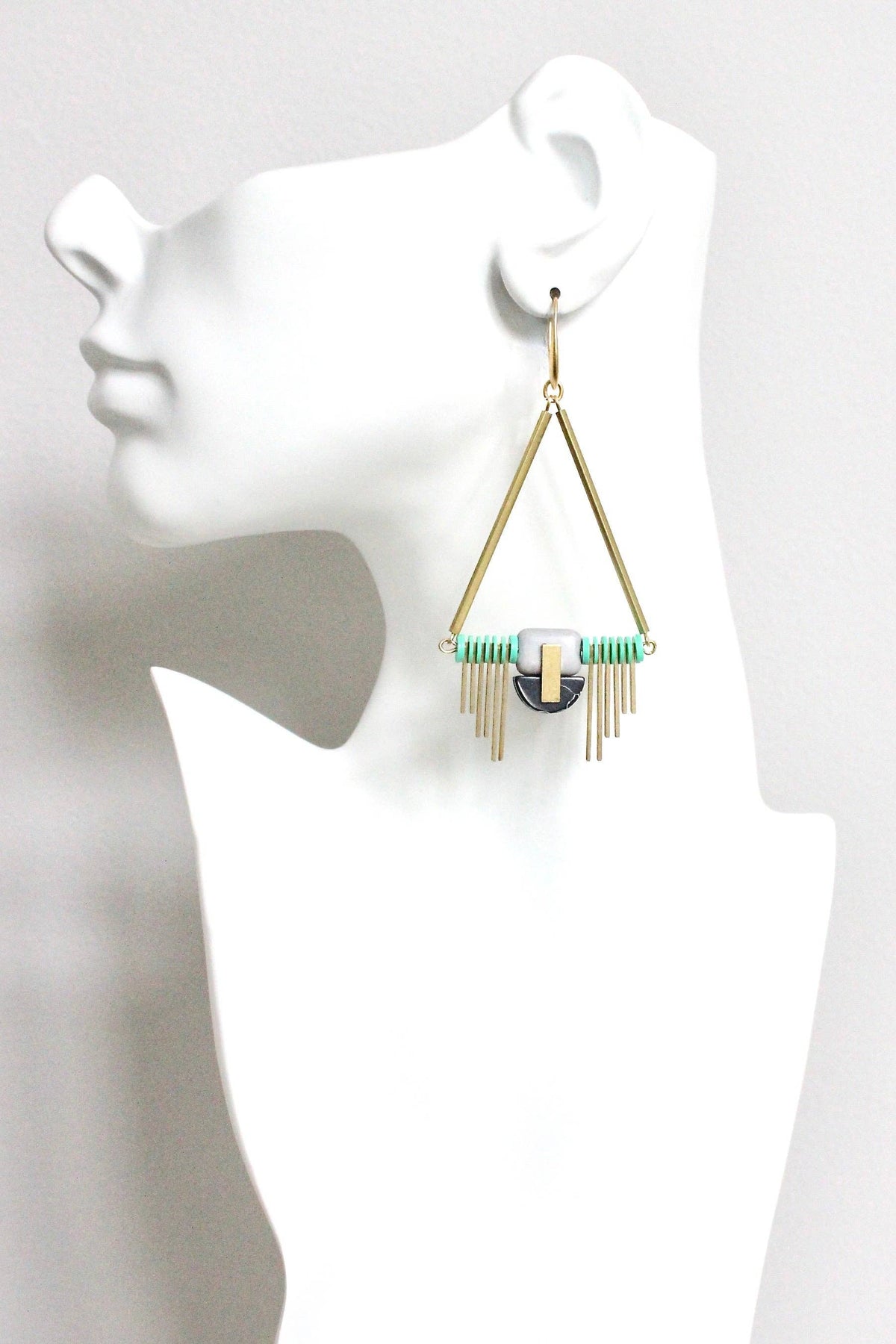 MENTHE NOIRE, boucles d’oreilles Art déco – vue 2