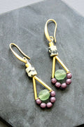 VIOLET D’EAU, boucles d’oreilles mini en jaspe et verre – MAD ABOUT
