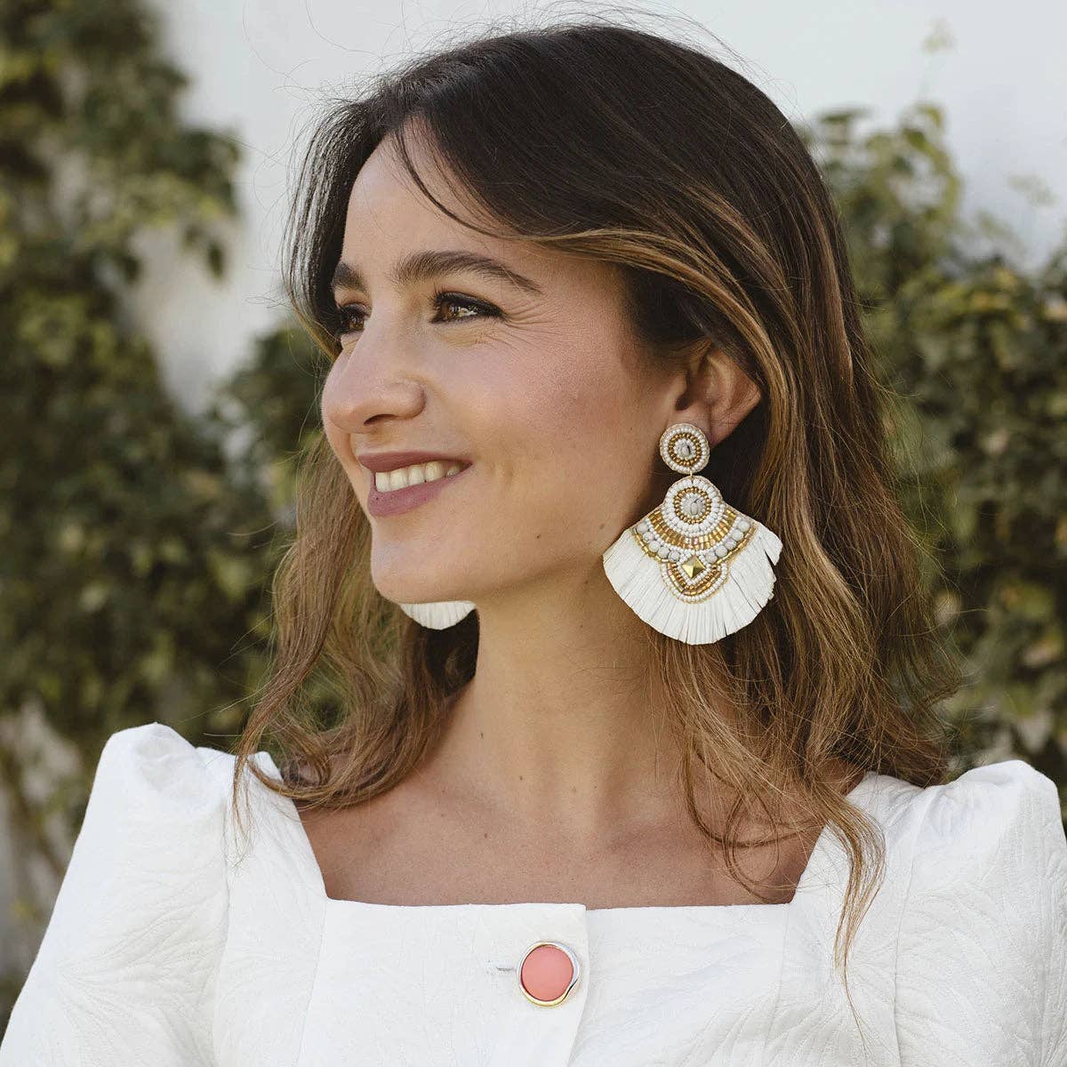 SINDRI — Boucles d’oreilles blanches