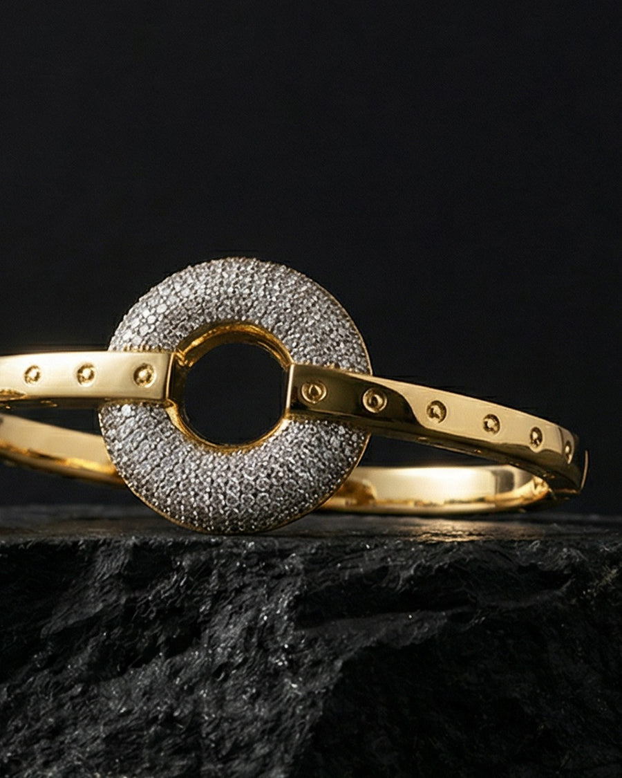 ORBIT — Bracelet jonc pavé doré